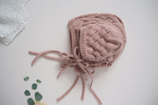 'Colette' Bonnet - Rose - NB to 1/3y