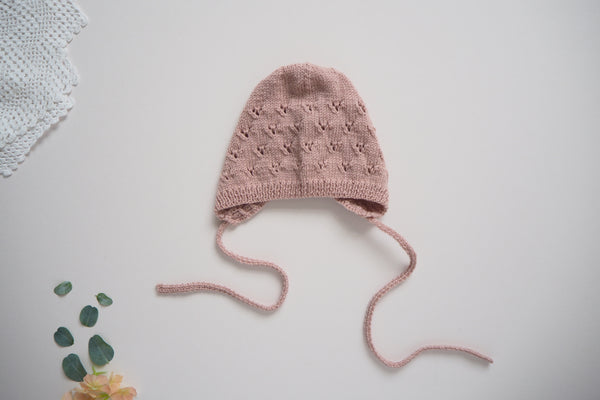 'Colette' Bonnet - Rose - NB to 1/3y