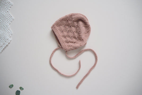 'Colette' Bonnet - Rose - NB to 1/3y
