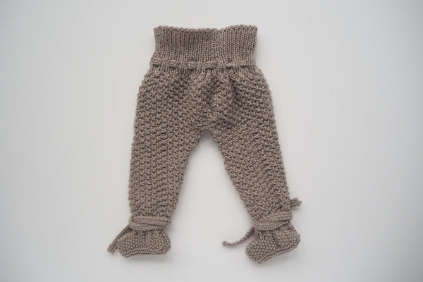 'Cocoon' Leggings with feet - Stone - Newborn