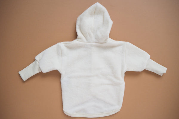 Baby Jacket -  Wool & Organic Cotton Fleece - Natural - 0/3m to 3/9m - By Cosilana