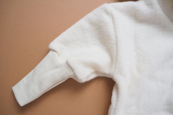 Baby Jacket -  Wool & Organic Cotton Fleece - Natural - 0/3m to 3/9m - By Cosilana