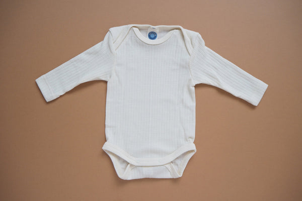 Body in organic cotton, silk and wool - Natural - 0/3m & 3/9m - By Cosilana