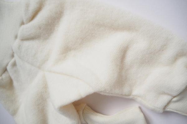 Baby Pants - Wool & Organic Cotton Fleece - Natural - 0/3m to 3/6m - By Cosilana