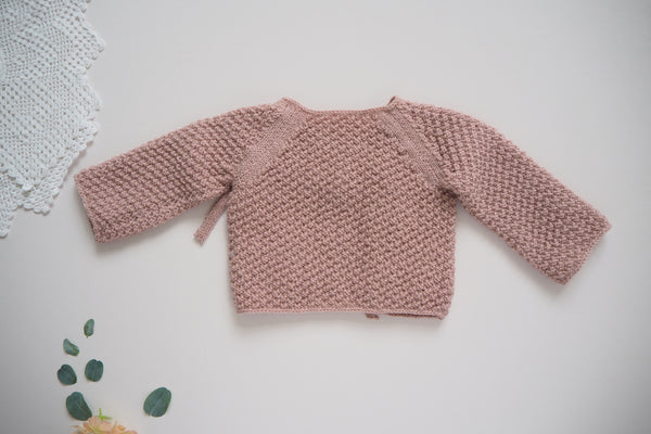 'Cocoon' Cardigan - Rose & Milk - Newborn