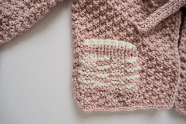 'Cocoon' Cardigan - Rose & Milk - Newborn
