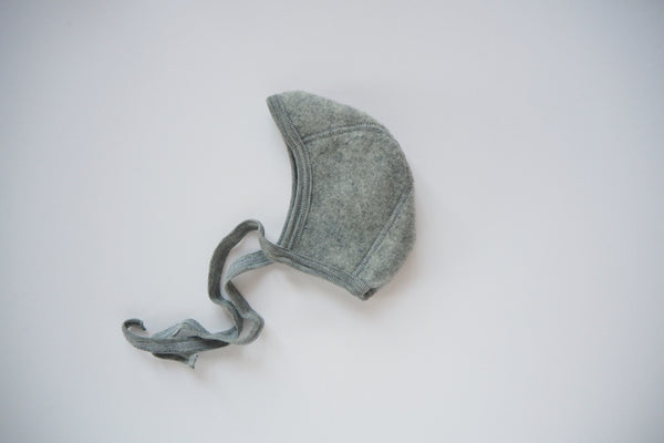 Baby Bonnet - Organic Merino Wool Fleece - Grey - 0/3m & 3/6m - By Engel - 20% off