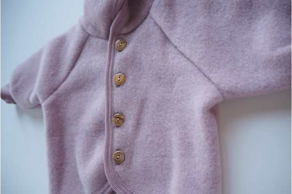 Baby Jacket - Organic Merino Wool Fleece - Rosewood - 6-12m - Last one! By Engel - 20%off