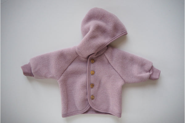 Baby Jacket - Organic Merino Wool Fleece - Rosewood - 6-12m - Last one! By Engel - 20%off