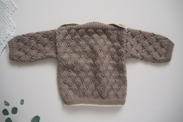 'Gretel' Jumper - Stone & Milk - Newborn to 12m