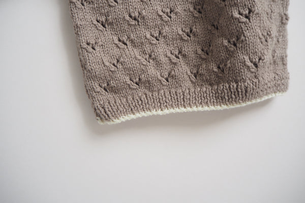'Gretel' Jumper - Stone & Milk - Newborn to 12m