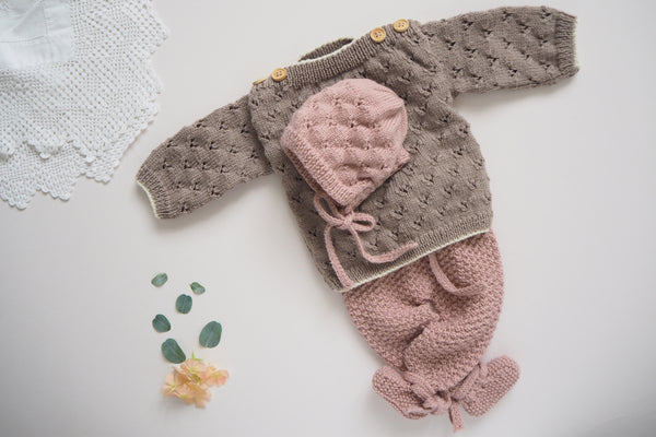 'Gretel' Jumper - Stone & Milk - Newborn to 12m