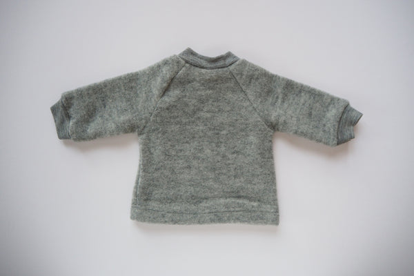 Sweater - Organic Merino Wool Fleece - Grey - 6/12m - Last one! - By Engel - 20% off