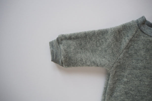 Sweater - Organic Merino Wool Fleece - Grey - 6/12m - Last one! - By Engel - 20% off