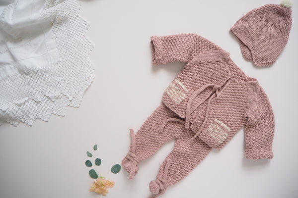 'Cocoon' Leggings with feet - Rose - Newborn