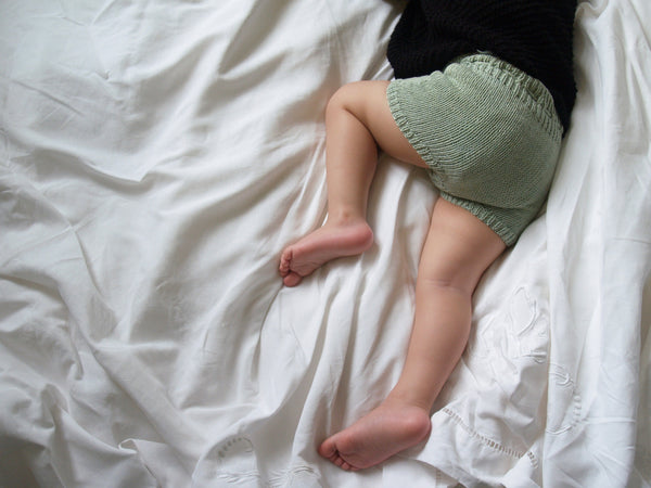 Shorts- 100% Organic Cotton dyed with plants - Fig Leaves - 0/1m to 2/3y - 50%off