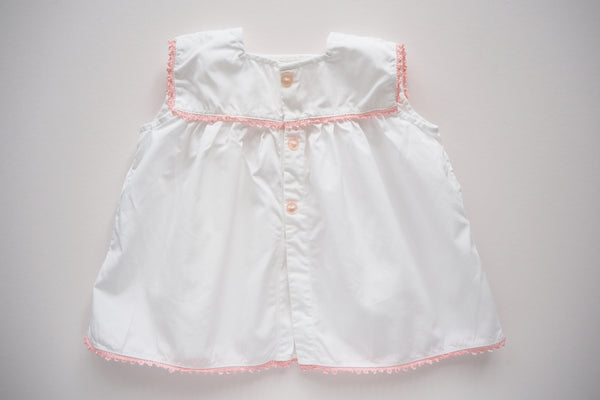 Blouse with pink embroidered flowers - 2y