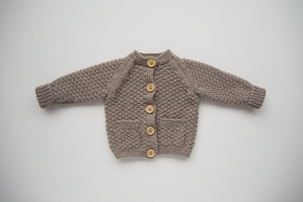 'Simone' Cardigan - Stone - Newborn to 3y