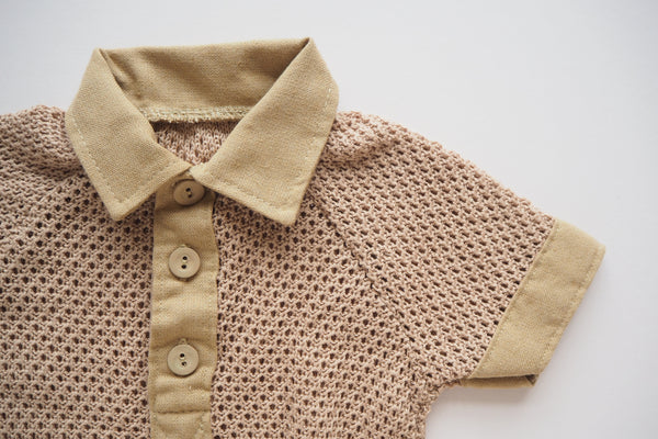 Caramel jumper 'nid d'abeille' - 6m