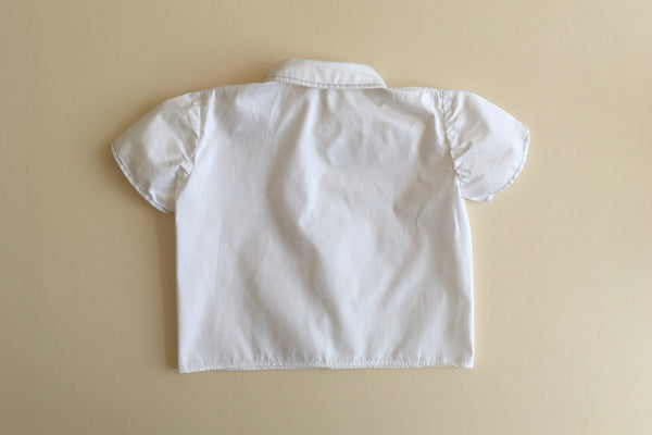 White shirt with blue trim - 2y