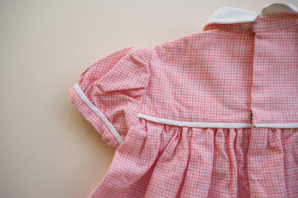 Pink and white gingham dress - 18m