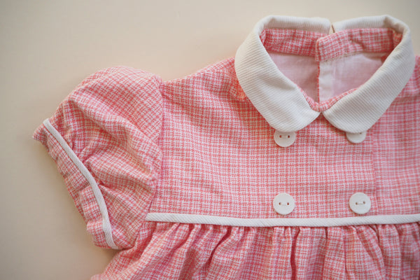Pink and white gingham dress - 18m