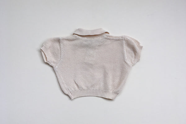 Beige jumper with short sleeves - 6/12m