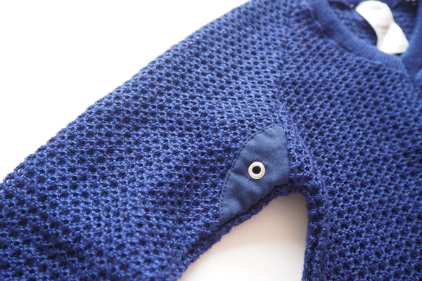 Navy jumper 'nid d'abeille - 18m