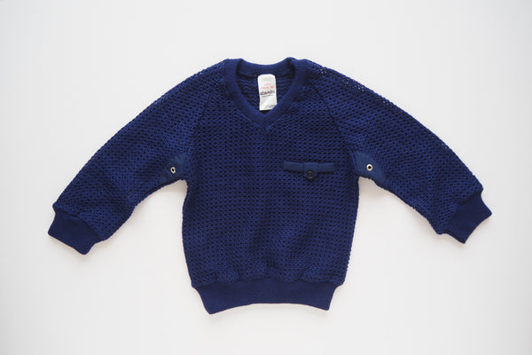 Navy jumper 'nid d'abeille - 18m