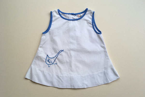 Dress with goose hand embroidered - 3/6m