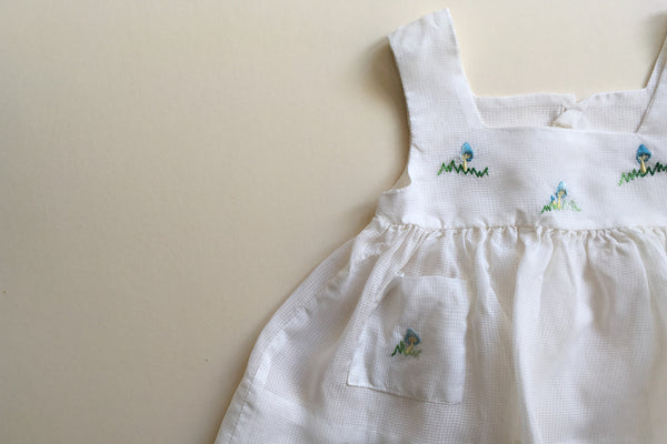 White pinafore dress - 0-3m