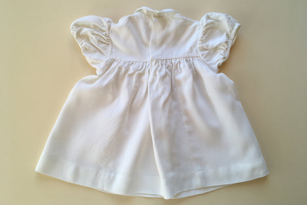 White dress with a blue ribbon - 12/18m