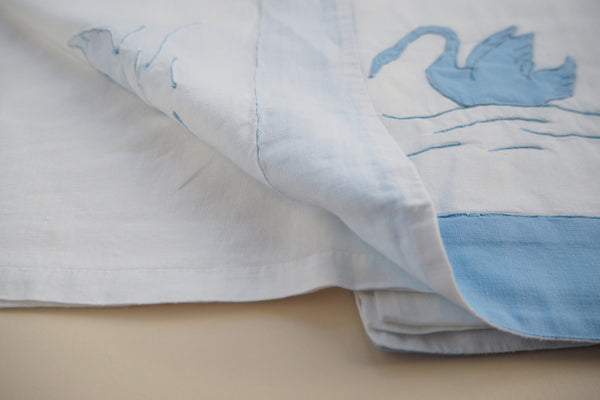 Flat sheet with swans