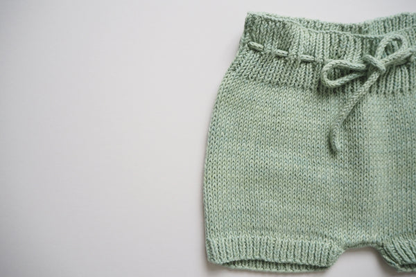 Shorts- 100% Organic Cotton dyed with plants - Fig Leaves - 0/1m to 2/3y - 50%off