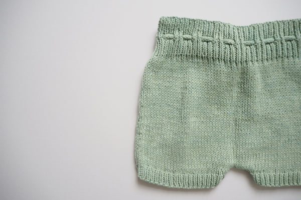 Shorts- 100% Organic Cotton dyed with plants - Fig Leaves - 0/1m to 2/3y - 50%off