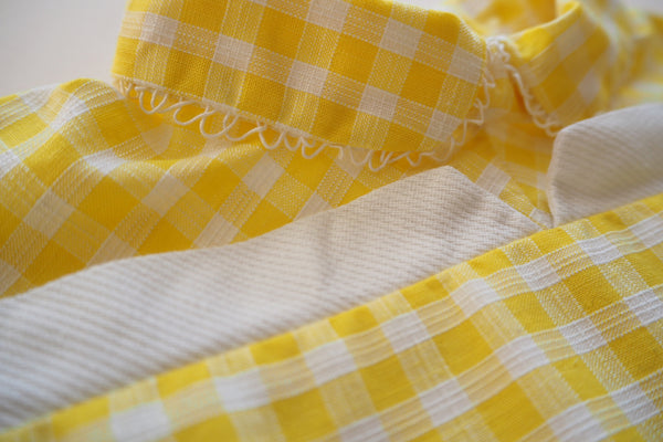 Yellow gingham dress -12m