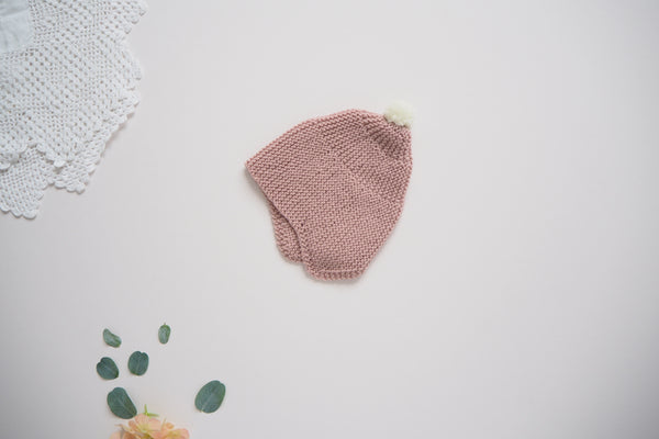'Cocoon' hat - Rose & Milk - Newborn