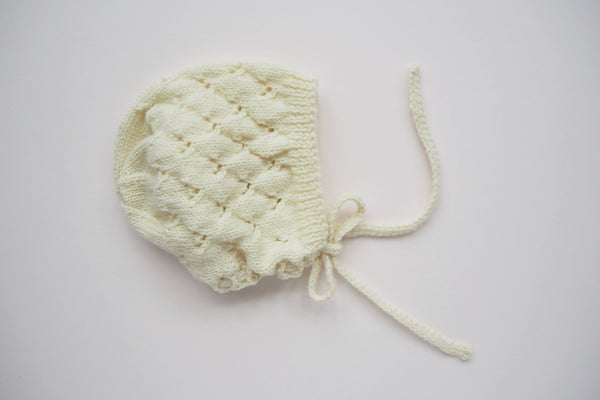 'Colette' Bonnet - Milk - 0-3m to 1-3y