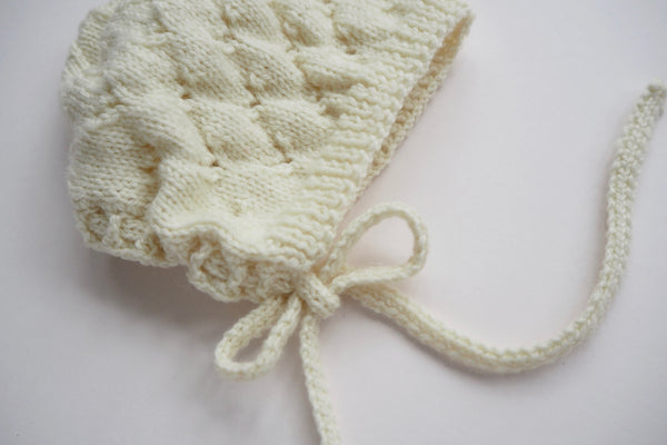 'Colette' Bonnet - Milk - 0-3m to 1-3y