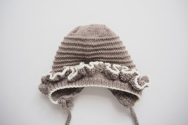 'Narcisse' Bonnet - Stone & Milk - Newborn to 12m - 60% off