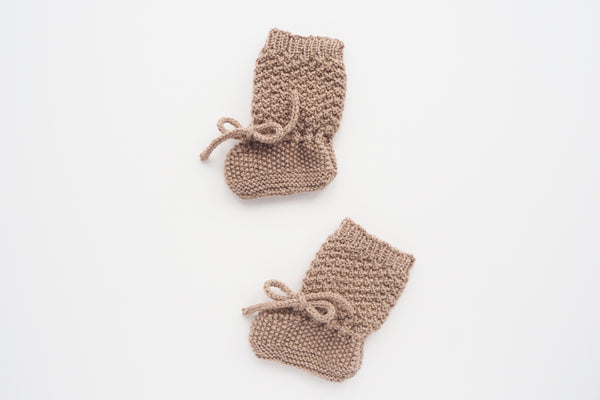 'Françoise' Booties - Beige Rosé - 3m to 12m