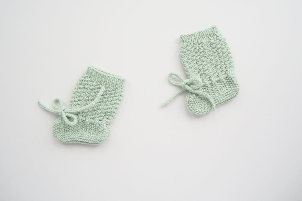 'Françoise' Booties - Mint - 3m to 12m - 30% off