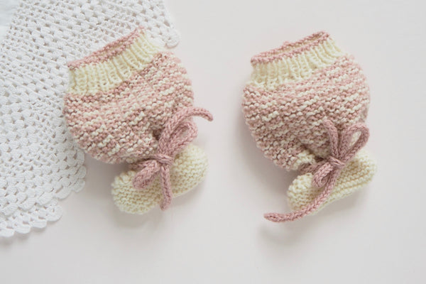 'Chamonix' Booties - Rose & Milk - Newborn - 60% off