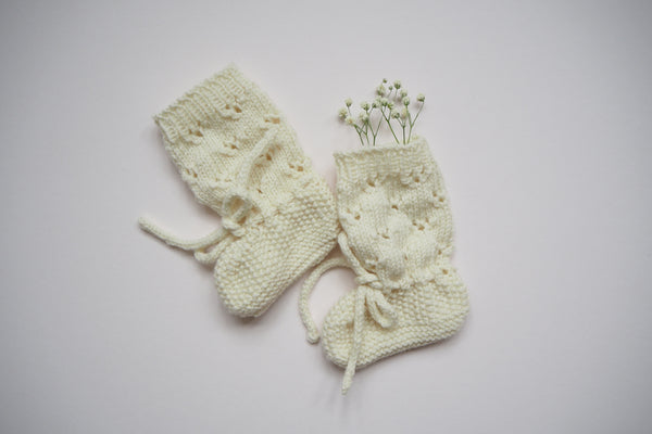 'Colette' booties - Milk - 0-6m & 6-12m