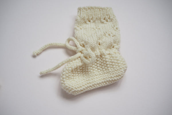 'Colette' booties - Milk - 0-6m & 6-12m