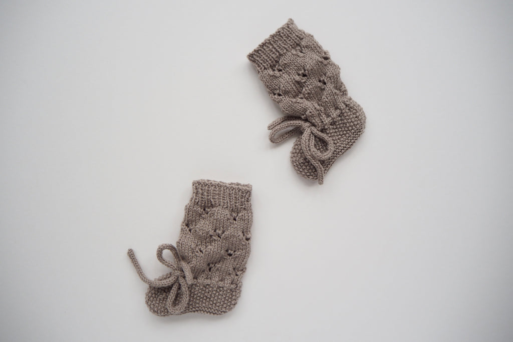 'Colette' Booties - Stone - 0-6m & 6-12m