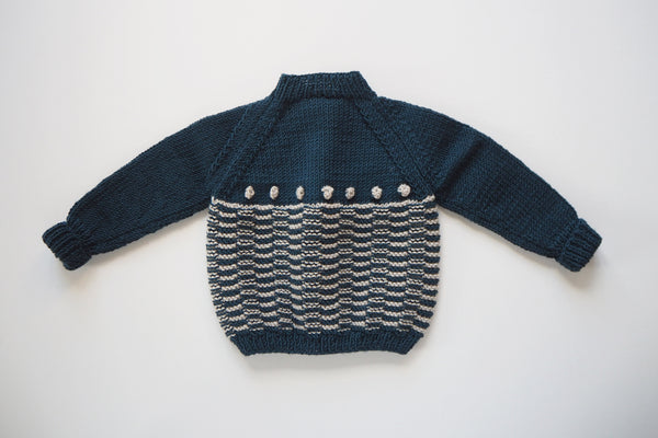 Cardigan 'Anni' - Midnight & Frost - One Left! 0/3 months - 60% off