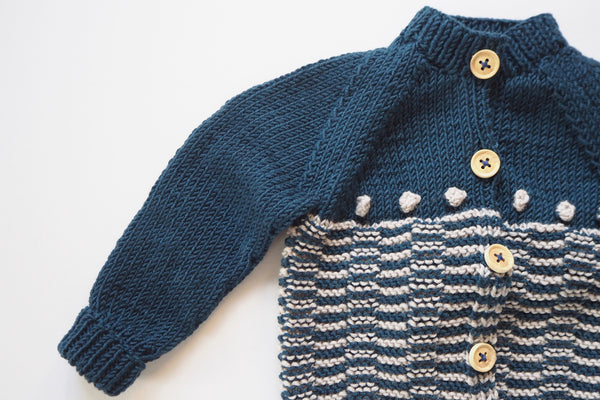 Cardigan 'Anni' - Midnight & Frost - One Left! 0/3 months - 40% off