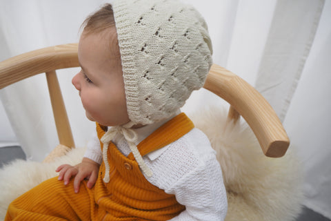 'Colette' Bonnet - Milk - 0-3m to 1-3y