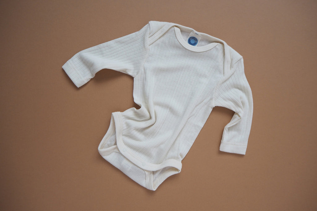 Body in organic cotton, silk and wool - Natural - 0/3m & 3/9m - By Cosilana